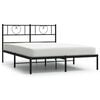 vidaXL Bettgestell mit Kopfteil Metall Schwarz 140x200 cm