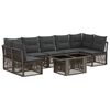 vidaXL Gartensofa-set 7 stk. Grau Poly-Rattan