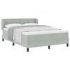 vidaXL Boxspringbett mit Matratze Hellgrau 160 x 200 cm Samt
