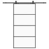 vidaXL Schiebet&uuml;r mit Beschlag Schwarz 102,5x205 cm ESG-Glas