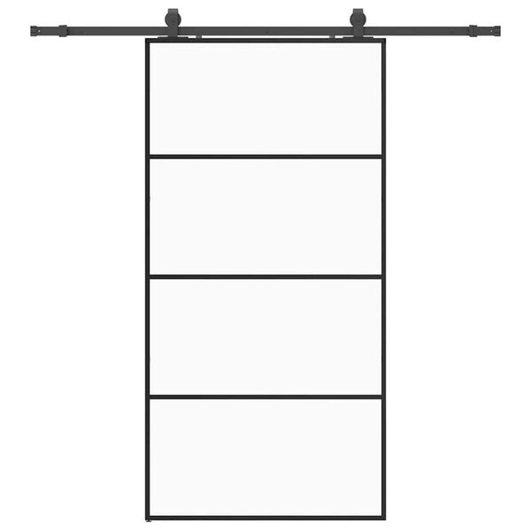 vidaXL Schiebet&uuml;r mit Beschlag Schwarz 102,5x205 cm ESG-Glas