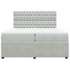 vidaXL Boxspringbett mit Matratze Hellgrau 200x200 cm Samt