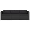 vidaXL 10-tlg. Garten-Lounge-Set mit Kissen Poly Rattan Schwarz