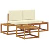 vidaXL Outdoor-Sofagarnitur 3 stk. Natur