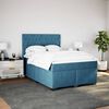 vidaXL Boxspringbett mit Matratze Blau 140x200 cm Samt