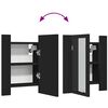 vidaXL LED-Bad-Spiegelschrank Schwarz 40x12x45 cm Acryl