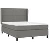 vidaXL Boxspringbett mit Matratze Dunkelgrau 140x190 cm Stoff