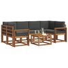vidaXL Outdoor-Sofagarnitur mit Kissen 7 pcs Natur und Anthrazit
