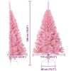 vidaXL K&uuml;nstlicher vorbeleuchteter Weihnachtsbaum Rosa 180 cm PVC