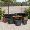 vidaXL Gartensofa-set mit Kissen 12 pcs Schwarz Poly-Rattan
