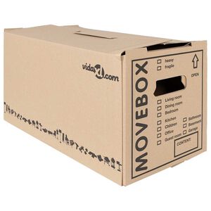 vidaXL Umzugsbox mit Speicher 20 Stk. Natur 59 x 31,5 x 31,5 cm Karton