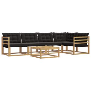 vidaXL Outdoor-Sofagarnitur 6 pcs Wei&szlig; und Schwarz 79 x 79 x 37 cm