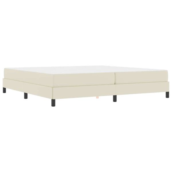 vidaXL Bett mit Matratze Creme 200 x 200 cm Kunstleder