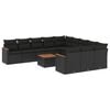 vidaXL Patio Sofa Set 12-Sitzer Black