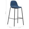 vidaXL 5-tlg. Bar-Set Stoff Blau