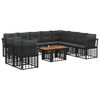vidaXL Gartensofa-set 11 stk. Schwarz und Dunkelgrau Poly-Rattan