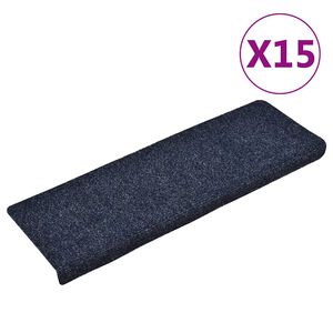 vidaXL Stufenmatten Selbstklebend 15 Stk. 65x21x4 cm Blau Rechteckiger Rand