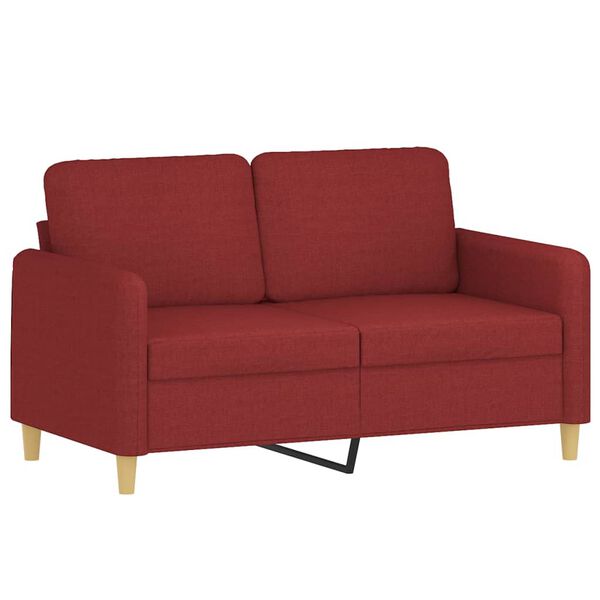 vidaXL 2-Sitzer-Sofa mit Kissen Weinrot 120 cm Stoff