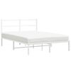 vidaXL Bettgestell mit Kopfteil Metall Wei&szlig; 140x200 cm