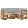 vidaXL Sofagarnituren 4 pcs Nat&uuml;rlich und Hellgrau Massivholz Akazie