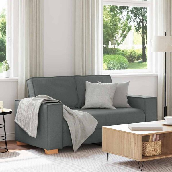 vidaXL 2-Sitzer Sofa Dunkelgrau 120 cm Stoff