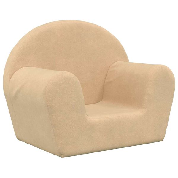 vidaXL Kindersofa Creme Weicher Plüsch