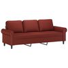 vidaXL 3-Sitzer-Sofa mit Hocker Weinrot 180 cm Kunstleder