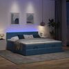 vidaXL Ottoman-Bett mit Matratzen & LEDs Dunkelblau 180x200 cm Samt