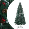 vidaXL K&uuml;nstlicher Weihnachtsbaum 500 cm PVC und Stahl Gr&uuml;n und Wei&szlig;