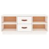 vidaXL TV-Schrank Wei&szlig; 100x34x40 cm Massivholz Kiefer