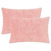 vidaXL Kissenbezug 2 stk. HEERLEN Rosa 50 x 75 cm Faux Kaninchenfell