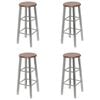 vidaXL Barhocker 4 Stk. Silbern und Braun MDF