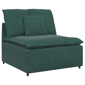 vidaXL Modulares Sofa Mittelmodul mit Kissen Dunkelgr&uuml;n 100 cm