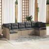 vidaXL Garten-Sofa-Set 7 pcs Grau Poly Rattan