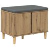 vidaXL Schuhbank mit Kissen Artisan-Eiche 60 x 38 x 46 cm