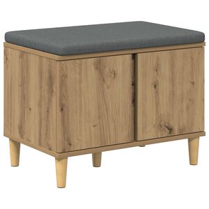 vidaXL Schuhbank mit Kissen Artisan-Eiche 60 x 38 x 46 cm