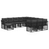 vidaXL Outdoor-Sofagarnitur 12 pcs Schwarz und Dunkelgrau Polyester