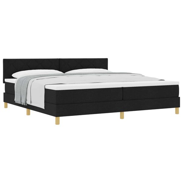 vidaXL Boxspringbett mit Matratze Schwarz 200 x 200 cm Stoff