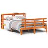 vidaXL Bettgestell mit Kopfteil ohne Matratze Wachsbraun 150x200 cm