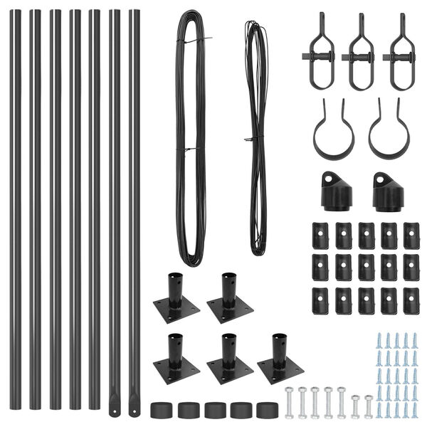 vidaXL Zaunpfosten 7 pcs Grau Ø32mm 110 cm Verzinkter Stahl