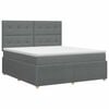 vidaXL Boxspringbett mit Matratze Dunkelgrau 160 x 200 cm Stoff