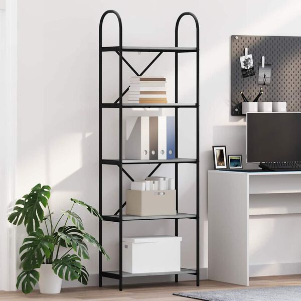 vidaXL B&uuml;cherregal Graues Sonoma 60 x 30 x 183 cm Holzwerkstoff