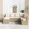 vidaXL Gartensofa-set mit Kissen 6 pcs Beige Poly-Rattan