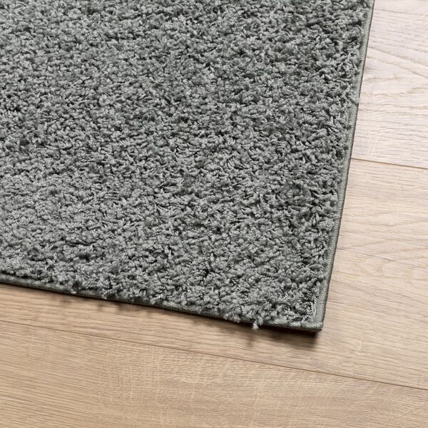 vidaXL Teppich Shaggy Hochflor Modern Gr&uuml;n 80x200 cm