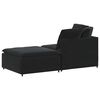 vidaXL Modulares Sofa mit Fußhocker Kissen Samt Schwarz