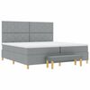 vidaXL Boxspringbett mit Matratze Hellgrau 200 x 200 cm Stoff