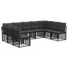 vidaXL Outdoor-Sofagarnitur Schwarz Polyester
