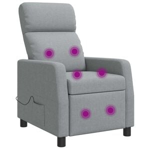 vidaXL Massage Relaxsessel Hellgrau Stoff