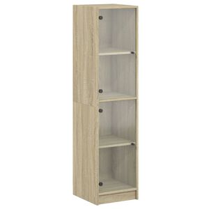 vidaXL Highboard mit Glast&uuml;ren Sonoma-Eiche 35x37x142 cm