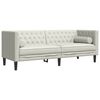 vidaXL Chesterfield-Sofa mit Nackenrollen 3-Sitzer Creme Samt